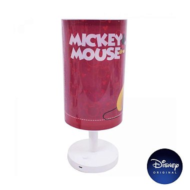Luminária Abajur Mesa Mickey Mouse - Lâmpada Bivolt - Disney Original - 1 Un - Rizzo