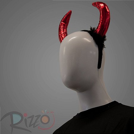Tiara Halloween com aplique de chifres - Diabinha mod:6484 - 01 unidade - Rizzo