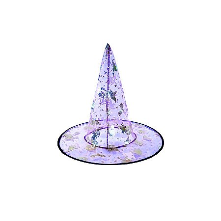 Chapéu de Bruxa Transparente Roxo - Mix Halloween - 01 unidade - Rizzo