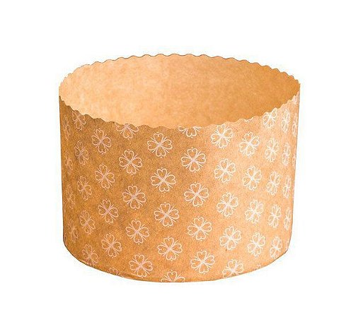 Forma para Panetone Decorada Kraft 500 g com 12 un. Ecopack