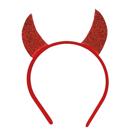 Fantasia Tiara Diabinho com Gliter - Festa Halloween - 1 Unidade - Rizzo