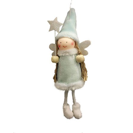 Enfeite para Pendurar Anjo Azul Estrela - 01 unidade - Cromus Natal - Rizzo