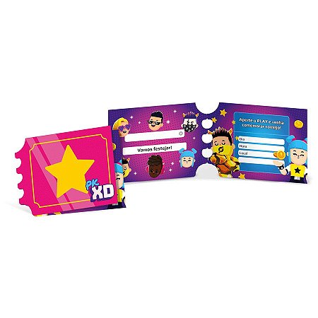 Convite Festa PK XD - 8 unidades - Cromus - Rizzo