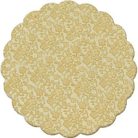Fundo Rendado Redondo Ouro 7cm - 100 unidades - Cromus -