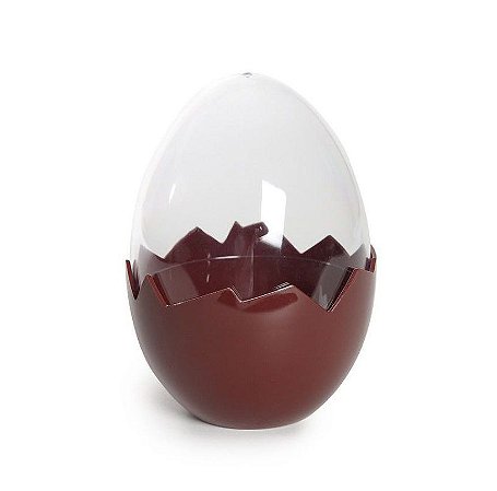 Ovo Transparente Base Dourada em Acrílico - P 11cm x 8cm - Cromus Páscoa - Rizzo Embalagens