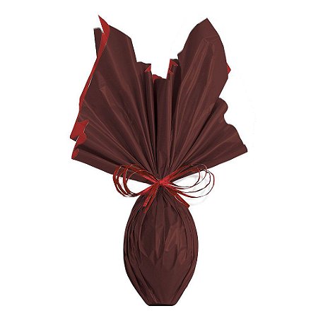 Folha para Ovos de Páscoa Double Face Acetinado Vermelho Marrom 69x89cm - 05 unidades - Cromus Páscoa - Rizzo Embalagens