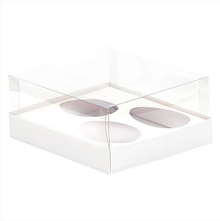 Caixa 3 Ovos de Colher 150G - 20,5cm x 17cm x 6,5cm - Branco - 5 Unidades - Assk - Páscoa Rizzo Embalagens