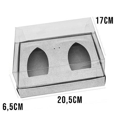 Caixa Barca de Chocolate 2 Cavidades - M - 20,5cm x 17cm x 6,5cm - Kraft - 5 unidades - Assk - Páscoa Rizzo Embalagens