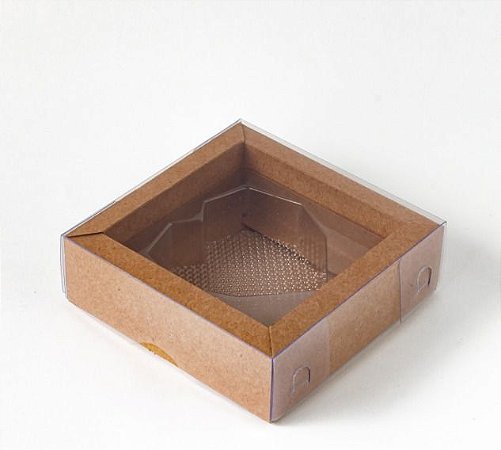 Caixa  Coração lapidado de 70 à 100 gr Kraft c/ 5 unidades Crystal Rizzo Confeitaria