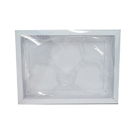 Caixa  coração Lapidado de 70 à 100gr  3 cav Branca com 5 un. Crystal  Confeitaria