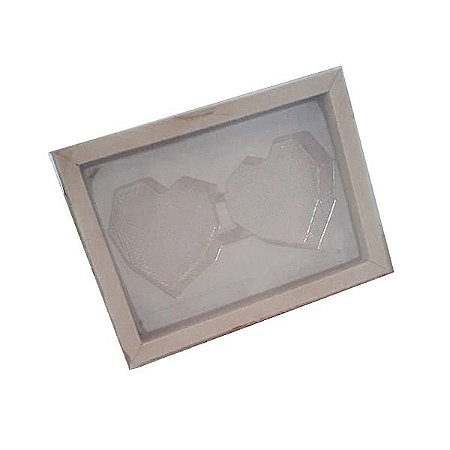 Caixa  coração Lapidado de 70 à 100gr  2  cav Kraft com 5 un. Crystal Rizzo Confeitaria