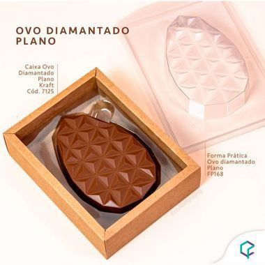 Caixa Ovo Diamantado Plano Kraft - 5 Unidades - Crystal -  Rizzo Confeitaria