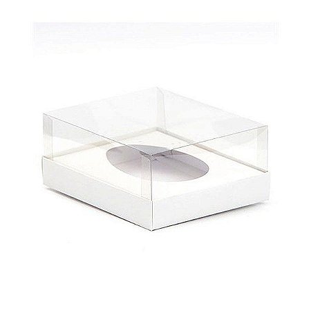 Caixa Ovo de Colher - Meio Ovo de 100g a 150g - 11cm x 12,7cm x 7cm - Branca - 5unidades - Assk - Páscoa Rizzo Embal