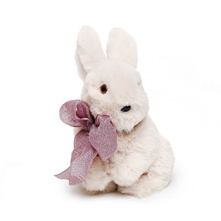Coelho Rígido com Pelo Macio Laço Uva P - 15cm x 5m x 10cm - Linha Pão de Ló - Cromus Páscoa - Rizzo Embalagens