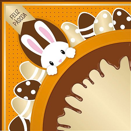Saco Express 49x49cm para Ovos de 750g a 1kg - Chocopascoa Laranja - 05 unidades - Cromus Páscoa - Rizzo Embalagens