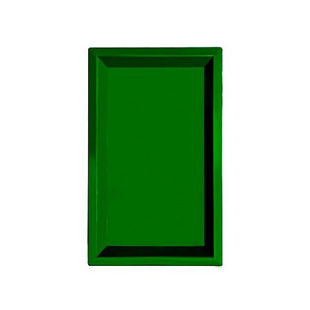 Bandeja retangular Plástico Verde Bandeira - 31x19x2cm - 1 unidade - Rizzo