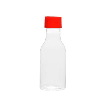 Garrafinha de Plástico 50ml com Tampa Vermelha - 10 unidades - Rizzo