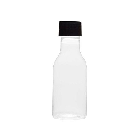 Garrafinha de Plástico 50ml com Tampa Preta - 10 unidades - Rizzo
