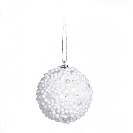 Kit Bolas Pérolas Branca 10cm - 04 unidades - Cromus Natal - Rizzo