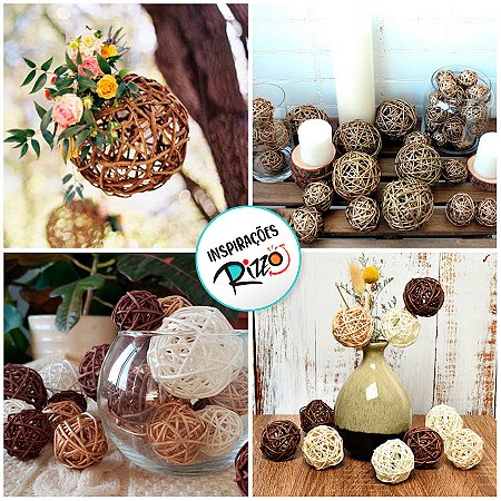 Bola Rattan Nude 6cm - 01 unidade - Cromus Natal - Rizzo