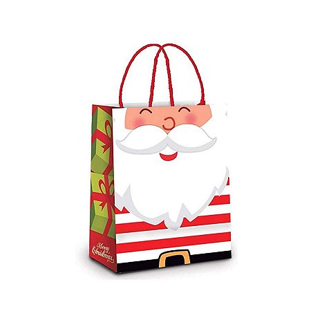 Sacola de Papel P 21,5x15x8cm - Feliz Noel - Embalagem Econômica - 10 unidades - Cromus - Rizzo