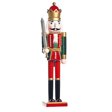 Soldado de Chumbo de Madeira Segurando Espada 30cm - 01 unidade - Cromus Natal - Rizzo