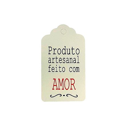 Tag Decorativa Branco com Furo - Produto Artesanal - 10 unidades - Rizzo