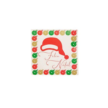 Etiqueta Adesiva Gorro - Feliz Natal - com 60 un. Rizzo