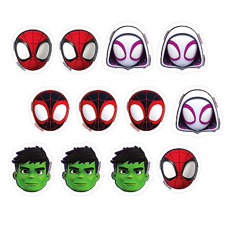 Aplique Decorativo Spidey Amazing Friends - 12 PÇs - 1 UN - Piffer - Rizzo