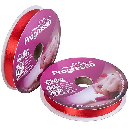 Fita de Cetim Vermelho Liso love you - Cor 378 - 10m x 15mm  - 1 unidade - Fitas Progresso - Rizzo