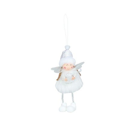 Enfeite para Pendurar Anjo Arvore Branco - 01 unidade - Cromus Natal - Rizzo
