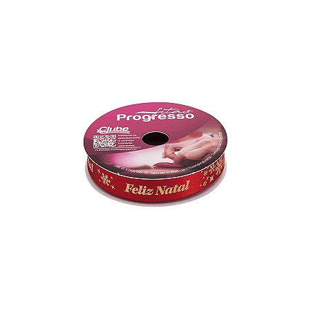 Fita de Cetim ECF 003H 15mm -10m Cor 400 Frase Feliz Natal - 01 unidade - Progresso Natal- Rizzo