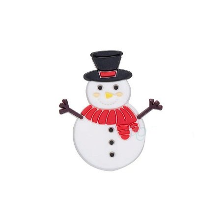 Aplique Boneco de Neve Silicone - 3,5cm - 4 Un - Artegift - Rizzo