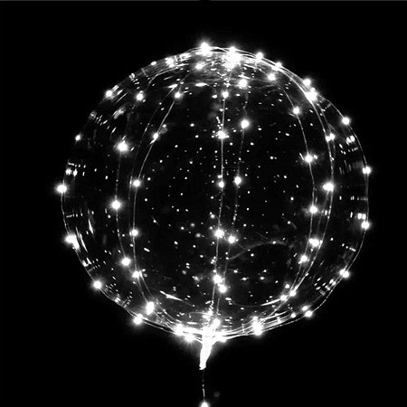 Bubble com Fio de Led Branco - Cordão de 2m Bubble 20" - 01 Unidade - Partiufesta - Rizzo