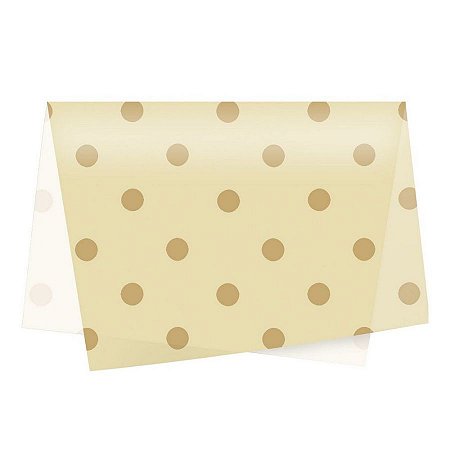 Papel de Seda - 49x69cm - Big Poá Ouro e Marfim - 10 folhas - Rizzo