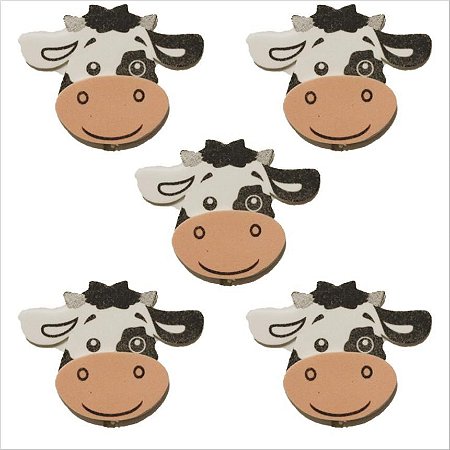 Mini Carinha Impresso em EVA - Fazendinha Vaquinha - 01 unidade - Piffer - Rizzo