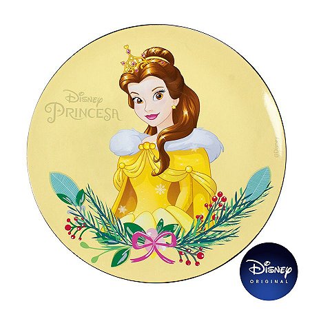 Sousplat Natalino - Princesa Bela & A Fera - 33cm - 1 UN - Disney Original - Cromus - Rizzo