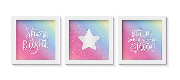 Quadro Moldura Sortido Festa Galaxia - 03 unidades - Cromus - Rizzo