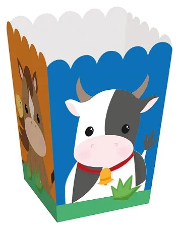 Caixa para Pipoca Festa Fazendinha - 10 unidades - Cromus - Rizzo