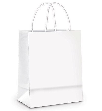 Sacola de Papel M 26x19,5x9,5cm - Branco - 10 unidades - Cromus - 1001014 Rizzo
