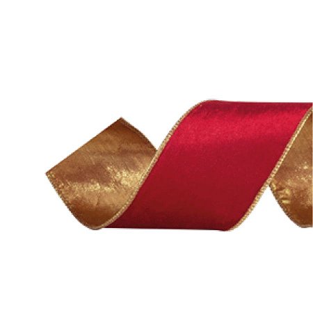 Fita Decorativa Natal Veludo Vermelha 6,3cmx9,14m - 1 Unidade - Cromus -