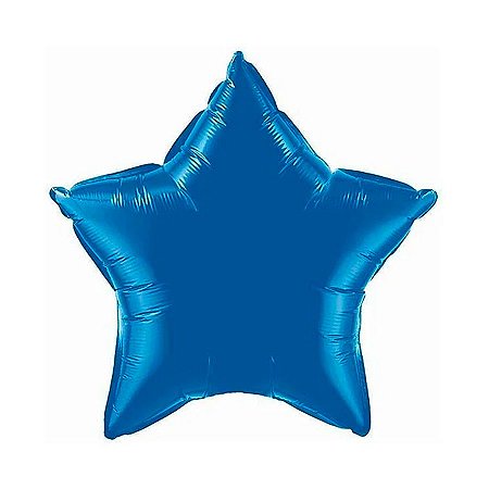 Balão de Festa Microfoil 20" 50cm - Estrela Azul Escuro Metalizado - 1 unidade - Qualatex - Rizzo