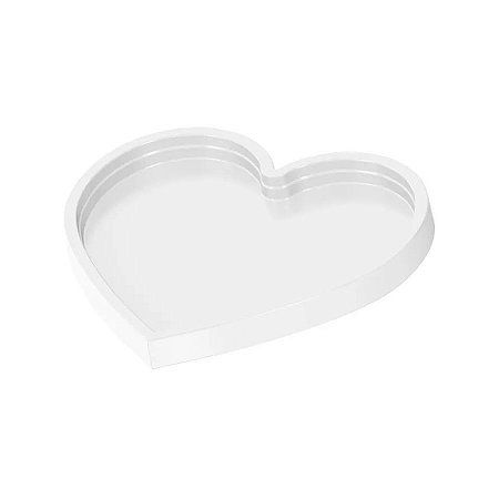 Bandeja Decorativa - Coração - Branco - 01 UN - Artlille
