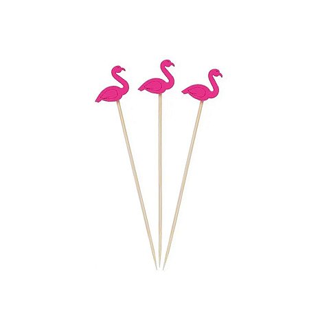 Palito Decorativo Petiscos - Flamingo - Pink - 20 UN - ArtLille - Rizzo