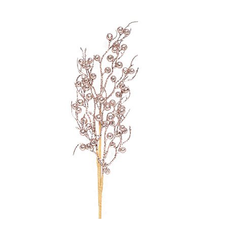 Galho de Frutas Glitter  - Rosê Gold 60cm- 01 unidade - Cromus Natal