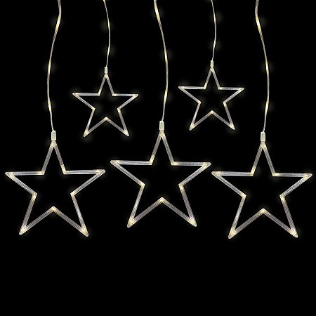 Cortina 10 Estrelas Led Branco Quente com Funções - 3,2x1,1m 110V - 01 Unidades - Rizzo