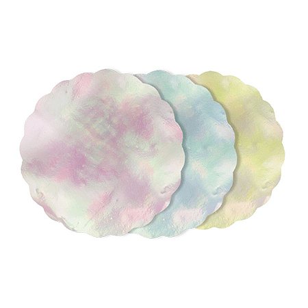 Fundo Redondo para Bandeja Nacarado Sortido 9cm 100 Unidades Cromus Rizzo