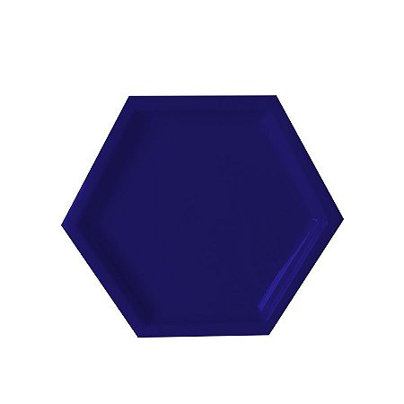 Bandeja Hexagonal Azul 22cm 01 unidade Art Lille Rizzo