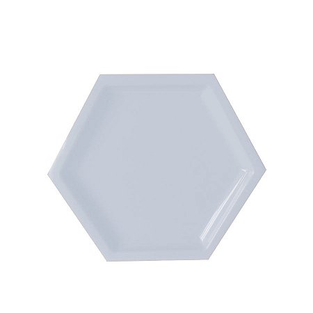 Bandeja Hexagonal Azul Bebê 22cm 01 unidade Art Lille Rizzo