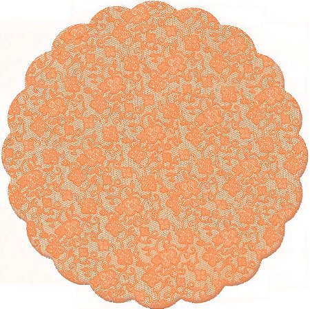 Fundo Rendado Redondo Laranja 9cm - 100 unidades - Cromus - Rizzo Embalagens